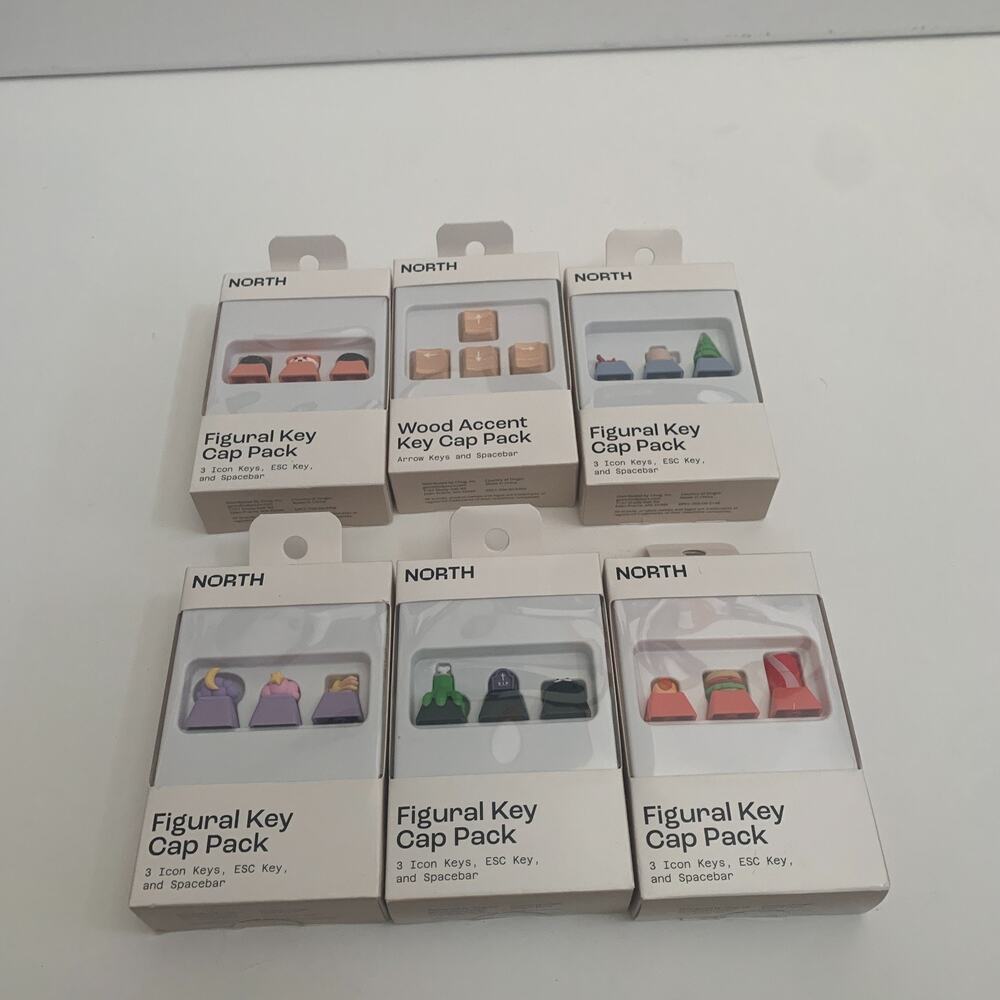 North Lot Of 6 Mechanical Keyboard Assoreted Caps Sets Figural key + wood Accent - Picture 12 of 12